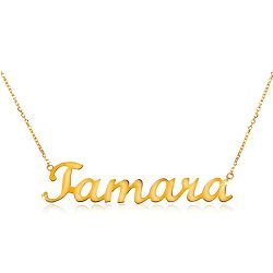 Zlatý nastaviteľný náhrdelník 585 s menom Tamara, jemná ligotavá retiazka S3GG198.04