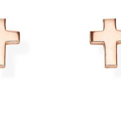 Amen Elegantné bronzové náušnice v tvare krížikov Cross ORCROR