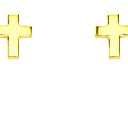 Amen Elegantné pozlátené náušnice v tvare krížikov Cross ORCROG