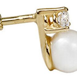 Brilio Romantické zlaté náušnice s pravou perlou 745 235 001 00101 0000000