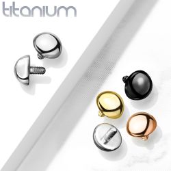 Šperky Eshop - Náhradná hlavička do implantátu z titánu, polguľa 4 mm, závit 1,2 mm, PVD C34.15 - Farba: Zlatá