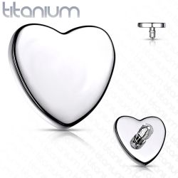 Titánová náhradná hlavička do implantátu, srdiečko 4 mm, strieborná farba, hrúbka 1,6 mm M18.03