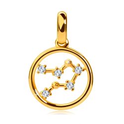 Šperky Eshop - 9K zlatý prívesok kruh, hviezdna konštelácia Blíženci, číre zirkóniky S2GG242.13