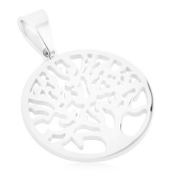 Šperky Eshop - Okrúhly prívesok z chirurgickej ocele v striebornom odtieni, strom života Q24.09