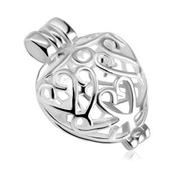 Šperky Eshop - Otvárací prívesok z 925 striebra - vypuklé srdce zdobené ornamentami, lesklý povrch S31.23