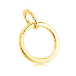 Šperky Eshop - Prívesok zo 14K žltého zlata - tenký hladký obrys krúžku, zrkadlovolesklý povrch S1GG46.21