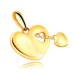 Zlatý 9K prívesok s obrysom srdca - malé srdiečko na retiazke S4GG243.06