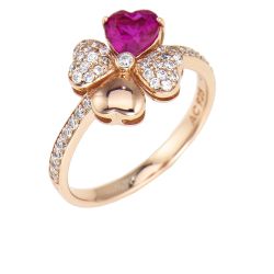 Amen Ružovo pozlátený strieborný prsteň so zirkónmi Love RQURR 52 mm