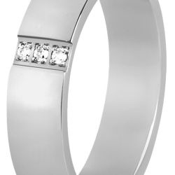 Beneto Dámsky prsteň z ocele s kryštálmi SPD01 49 mm