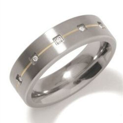 Boccia Titanium Snubný titánový prsteň s diamantmi 0101-19 54 mm