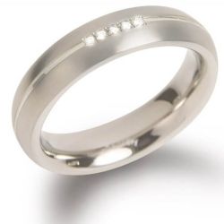 Boccia Titanium Titánový snubný prsteň s diamantmi 0130-03 53 mm