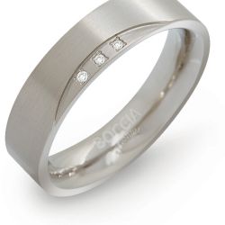 Boccia Titanium Titánový snubný prsteň s diamantmi 0138-02 52 mm