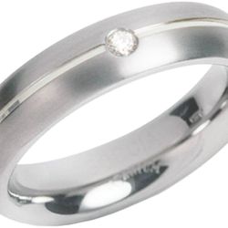 Boccia Titanium Titánový snubný prsteň s diamantom 0130-05 57 mm