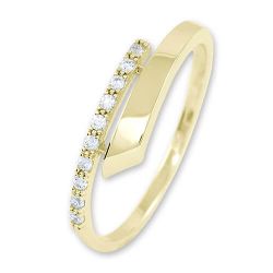 Brilio Nežný dámsky prsteň zo žltého zlata s kryštálmi 229 001 00857 61 mm
