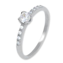 Brilio Nežný prsteň z bieleho zlata s kryštálmi 229 001 00858 07 55 mm