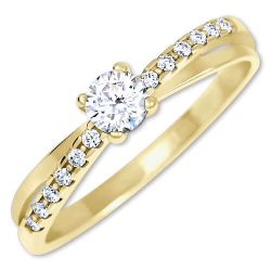 Brilio Pôvabný prsteň s kryštálmi zo zlata 229 001 00810 57 mm