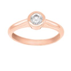 Brilio Pôvabný prsteň z ružového zlata so zirkónom SR042RAU 50 mm