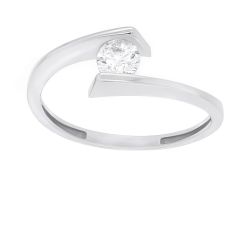Brilio Silver Elegantný strieborný prsteň so zirkónom SR037W 52 mm