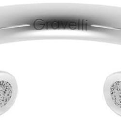 Gravelli Otvorený prsteň s betónom Open oceľová / sivá GJRWSSG107 50 mm