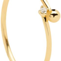 PDPAOLA Pozlátený minimalistický prsteň zo striebra ESSENTIA Gold AN01-130 50 mm