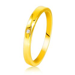 Šperky Eshop - Diamantový prsteň zo žltého 585 zlata - jemne skosené ramená, číry briliant BT507.72/77 - Veľkosť: 52 mm