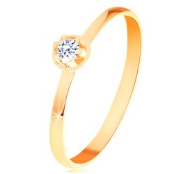 Šperky Eshop - Prsteň v žltom 14K zlate - číry diamant vo vyvýšenom okrúhlom kotlíku BT153.17/22/BT505.61/64 - Veľkosť: 49 mm