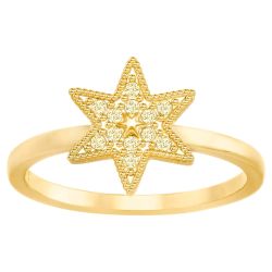 Swarovski Luxusné pozlátený prsteň hviezda 5269948 50 mm