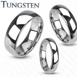 Tungstenový prsteň - hladká lesklá obrúčka striebornej farby, 8 mm Z38.17 - Veľkosť: 67 mm
