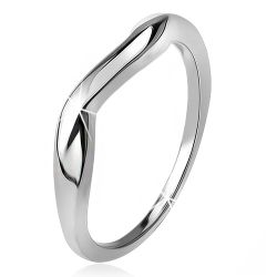 Zvlnený prsteň, hladké ramená, vlna, striebro 925 J18.2 - Veľkosť: 49 mm