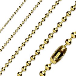 Šperky Eshop - Army retiazka z ocele 316L, lesklé hladké guličky, zlatý odtieň AB01.15/02.01 - Hrúbka: 2 mm, Dĺžka: 460 mm