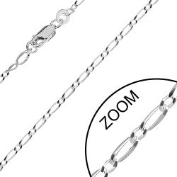 Šperky Eshop - Lesklá strieborná retiazka 925, dlhé a krátke oválne články, šírka 1,3 mm, dĺžka 550 mm R14.08