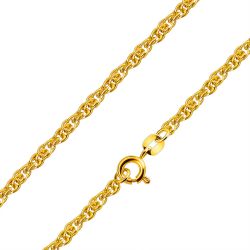 Šperky Eshop - Retiazka z 18K zlata, žltá farba - husto prepletané lesklé očká, 450 mm S3GG171.21
