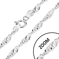 Šperky Eshop - Retiazka zo striebra 925, ploché hranaté očká, lesklá, špirála, šírka 2 mm, dĺžka 550 mm R13.12