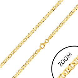 Šperky Eshop - Retiazka zo žltého 14K zlata - ploché elipsovité očká, palička uprostred, 600 mm S3GG28.40