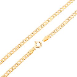 Šperky Eshop - Zlatá retiazka 375 - ploché oválne očká, vysoký lesk, 500 mm S3GG69.06