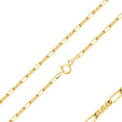 Šperky Eshop - Zlatá retiazka 585 - motív Figaro, oválne očká s paličkou uprostred, 550 mm S3GG101.24