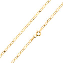 Šperky Eshop - Zlatá retiazka 585 - tenké ploché očká, ligotavé lúčovité zárezy, 550 mm S2GG23.33