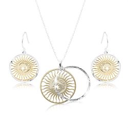 Šperky Eshop - Set zo striebra 925, zdvojený kruh - slnko, mesiac a hviezda SP90.29