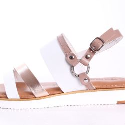 Dámske kožené sandále Tamaris (1-28124-22 153) - White/Rose -bielo-ružové