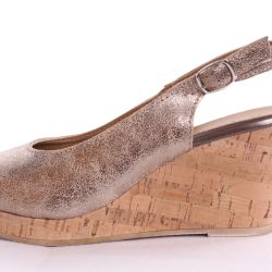 Dámske kožené sandále TAMARIS (1-29313-20 185) - zlaté (v. podp. 7,5 cm)