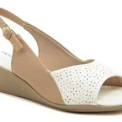 Piccadilly 153065-1 bielo béžové dámske sandále na kline EUR 36