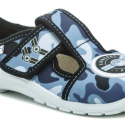 3F detské modré papuče CAMO 4Rx3-8 EUR 32