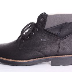 Pánska zateplená obuv na šnurovanie RIEKER Tex(35334-01) - čierna