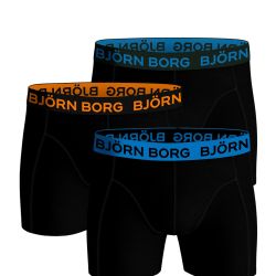BJÖRN BORG - 3PACK black boxerky s farebným pásom