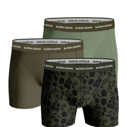 BJÖRN BORG - 3PACK essential flowers army green color boxerky