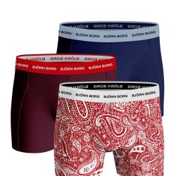 BJÖRN BORG - 3PACK essential paisley red color boxerky