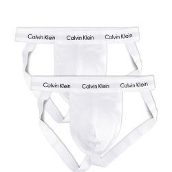 CALVIN KLEIN - 2PACK biele jock straps z organickej bavlny