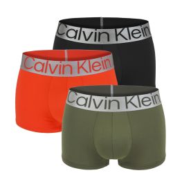 CALVIN KLEIN - boxerky 3PACK steel micro army green color boxerky - limitovaná edícia