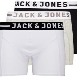 Jack&Jones 3 PACK - pánske boxerky 12081832 Light Grey Melange S