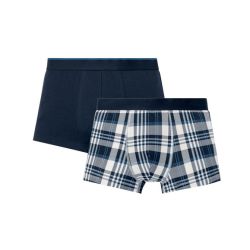 LIVERGY® Pánske boxerky, 2 kusy (S, káro/námornícka modrá)